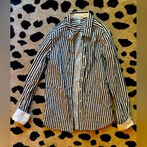 Black and white striped h&m button up